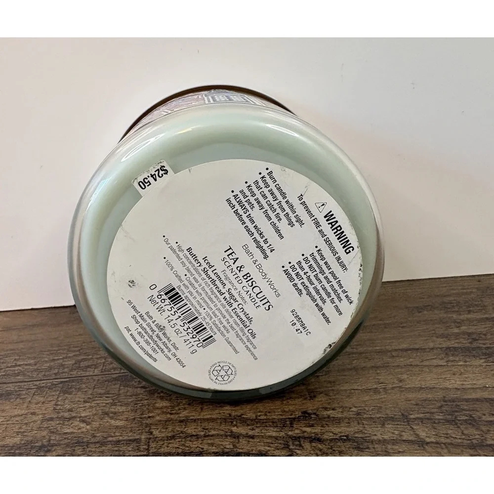 Bath & Body Works London Tea & Biscuits Scented 3-Wick Candle 14.5oz RARE New